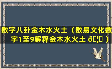 数字八卦金木水火土（数易文化数字1至9解释金木水火土 🦈 ）